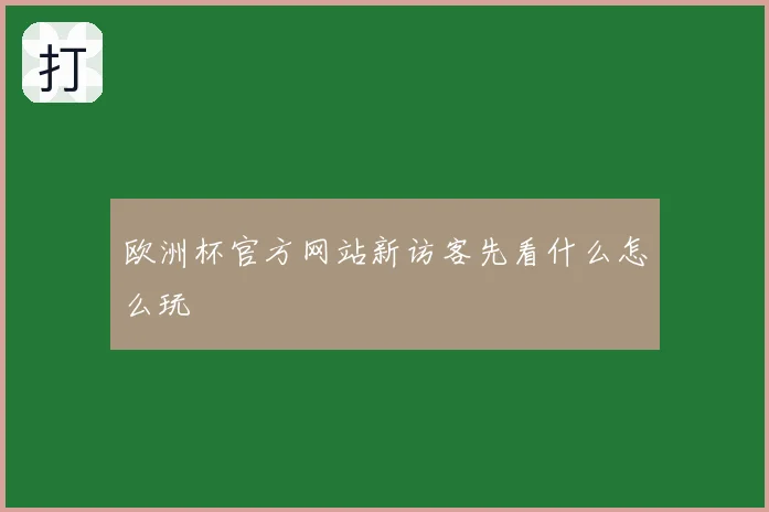 欧洲杯官方网站新访客先看什么怎么玩